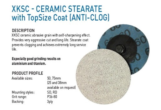 Ceramic Stearate (Anti Clog) Quick Change Discs